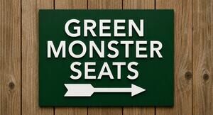Green Monster Seats Arrow Sign Boston Massachusetts Baseball Red Sox